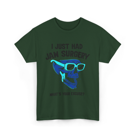 Cool Skull Glasses Surgery Support T-Shirt - Forest Green