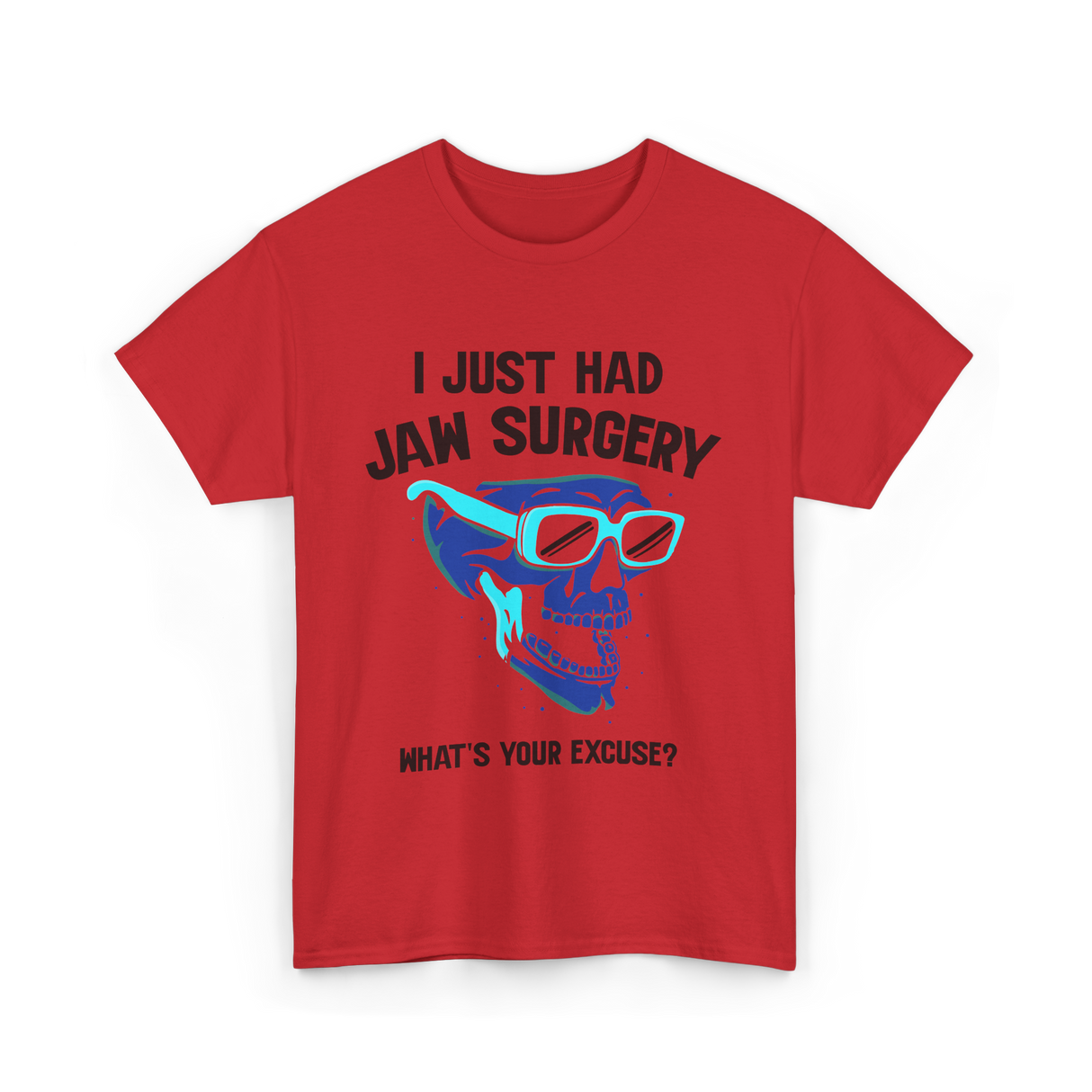 Cool Skull Glasses Surgery Support T-Shirt - Red