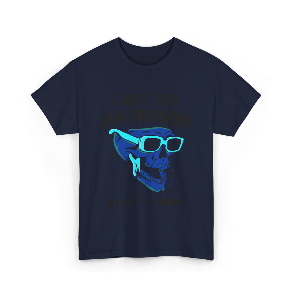 Cool Skull Glasses Surgery Support T-Shirt - Navy