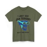 Cool Skull Glasses Surgery Support T-Shirt - Military Green