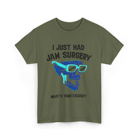 Cool Skull Glasses Surgery Support T-Shirt - Military Green