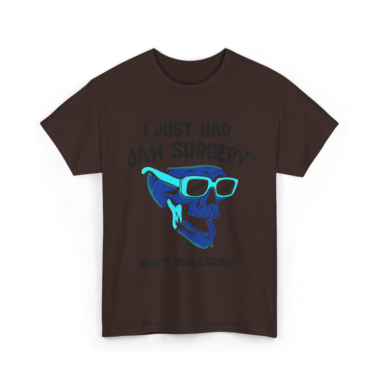 Cool Skull Glasses Surgery Support T-Shirt - Dark Chocolate