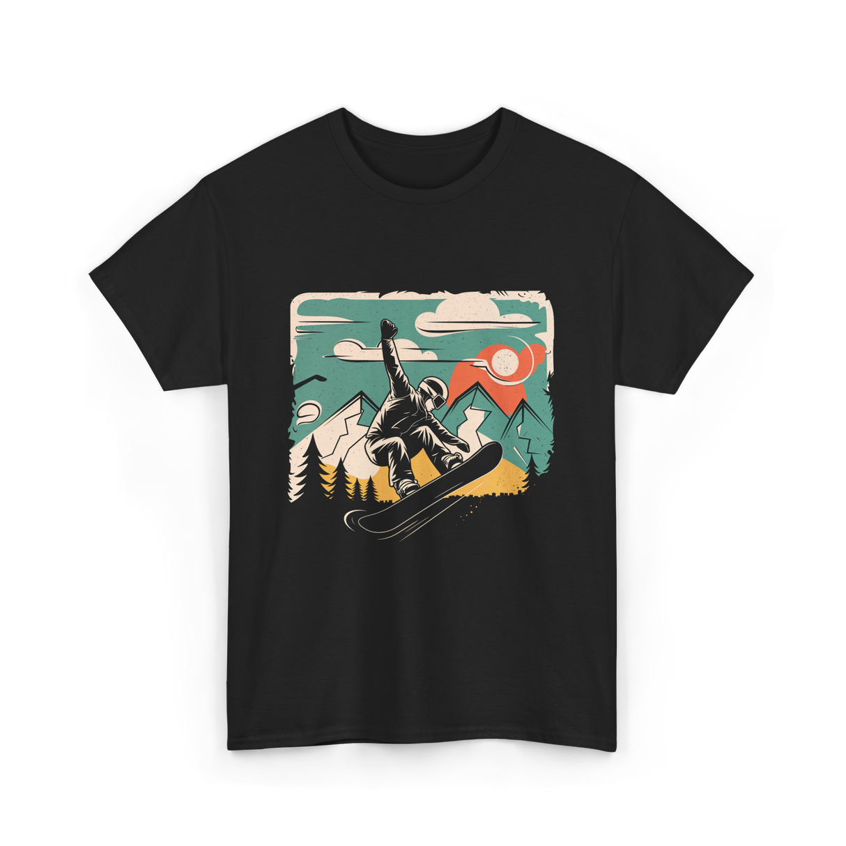 Cool Snowboarder Vintage Snowboarding T-Shirt - Black