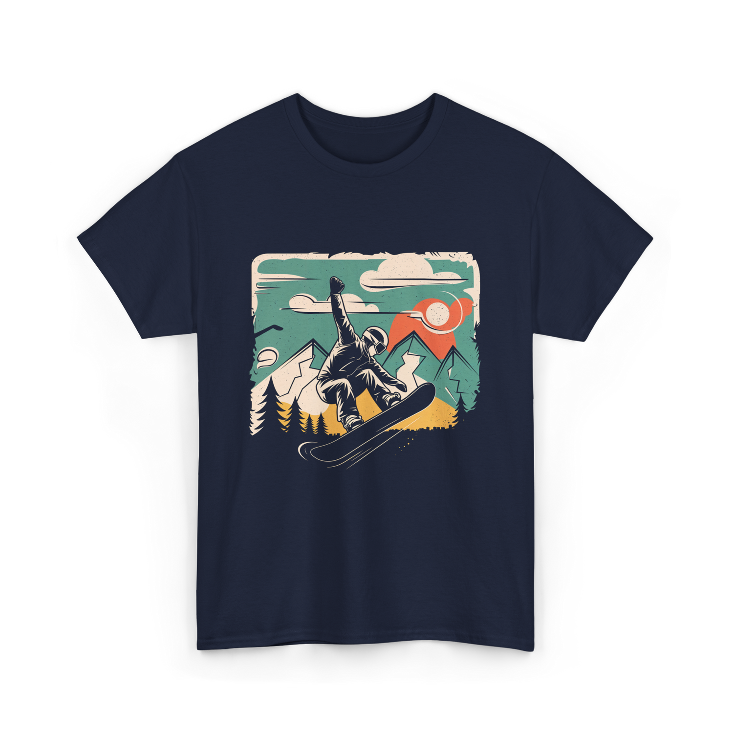 Cool Snowboarder Vintage Snowboarding T-Shirt - Navy