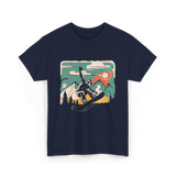 Cool Snowboarder Vintage Snowboarding T-Shirt - Navy