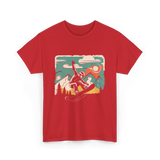 Cool Snowboarder Vintage Snowboarding T-Shirt - Red