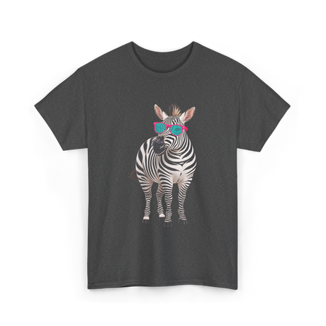 Cool Sunglasses Zebra Wildlife T-Shirt - Dark Heather