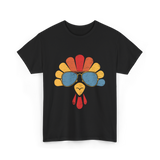 Cool Turkey Face Turkey Thanksgiving T-Shirt - Black