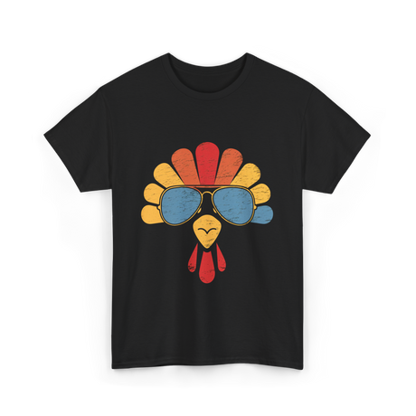 Cool Turkey Face Turkey Thanksgiving T-Shirt - Black