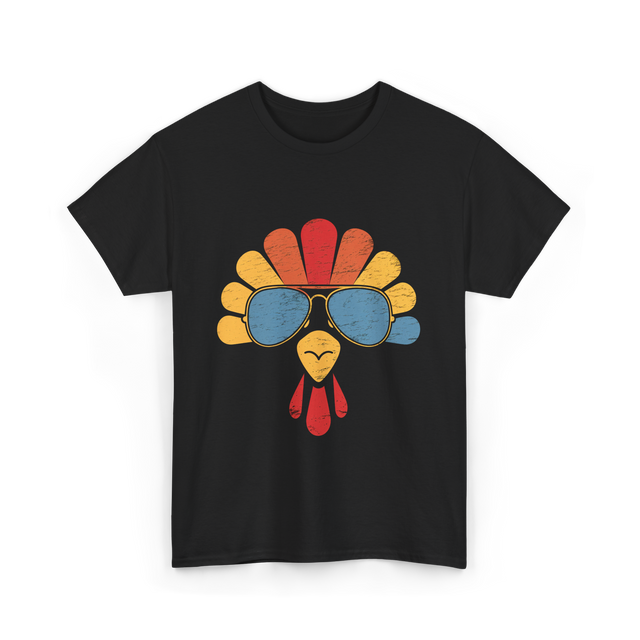 Cool Turkey Face Turkey Thanksgiving T-Shirt - Black