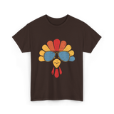 Cool Turkey Face Turkey Thanksgiving T-Shirt - Dark Chocolate