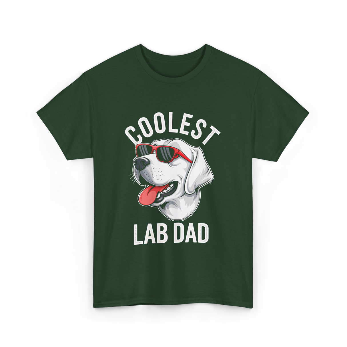 Coolest Lab Dad Labrador Dog T-Shirt - Forest Green