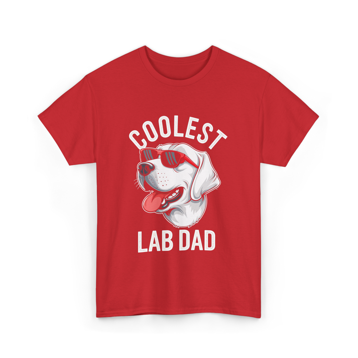 Coolest Lab Dad Labrador Dog T-Shirt - Red