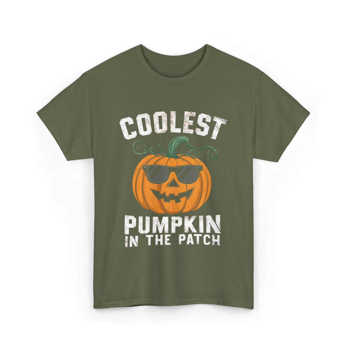 Coolest Pumpkin In The Patch Pumpkin T-Shirt - Military Green