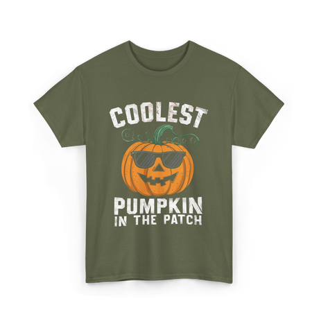 Coolest Pumpkin In The Patch Pumpkin T-Shirt - Military Green