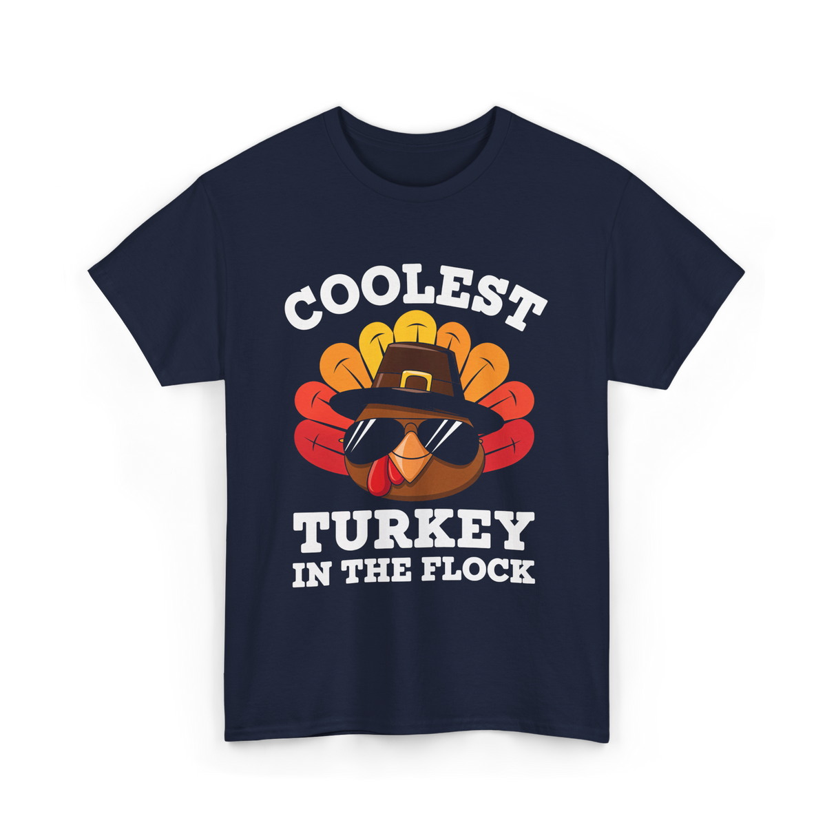 Coolest Turkey Thanksgiving Turkey T-Shirt - Navy