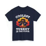 Coolest Turkey Thanksgiving Turkey T-Shirt - Navy