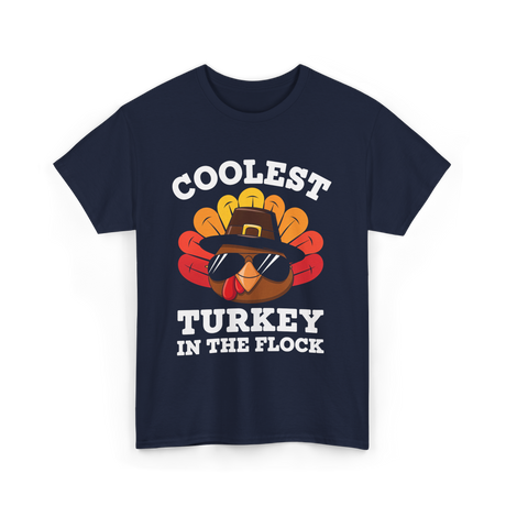 Coolest Turkey Thanksgiving Turkey T-Shirt - Navy