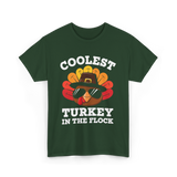 Coolest Turkey Thanksgiving Turkey T-Shirt - Forest Green