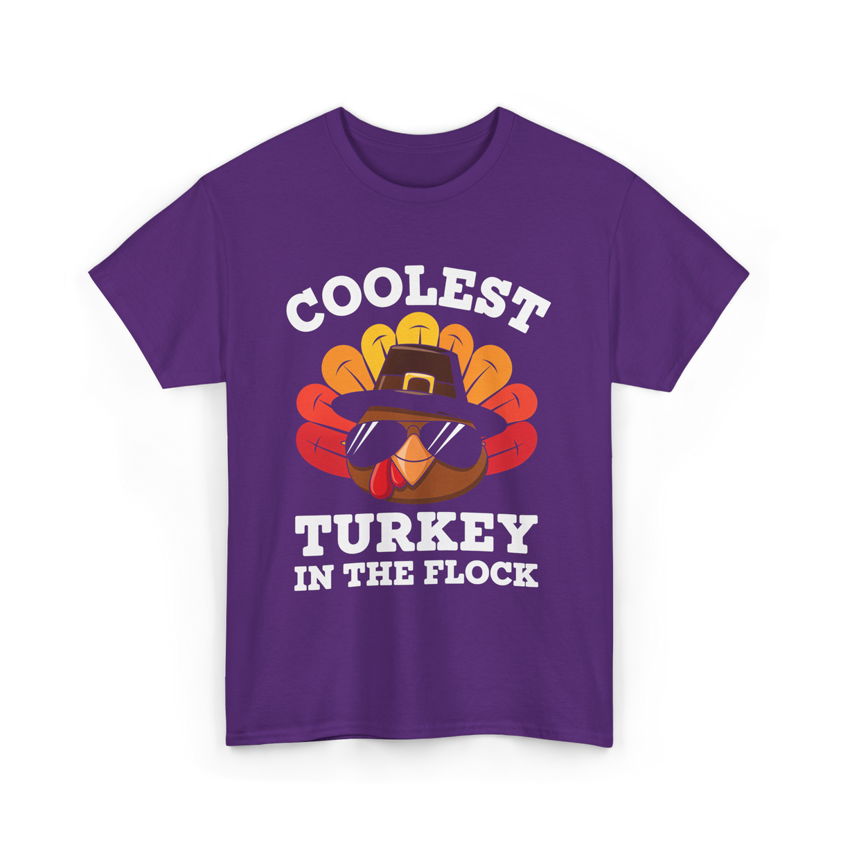 Coolest Turkey Thanksgiving Turkey T-Shirt - Purple