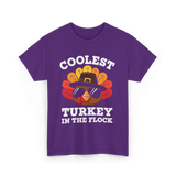 Coolest Turkey Thanksgiving Turkey T-Shirt - Purple