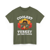 Coolest Turkey Thanksgiving Turkey T-Shirt - Military Green