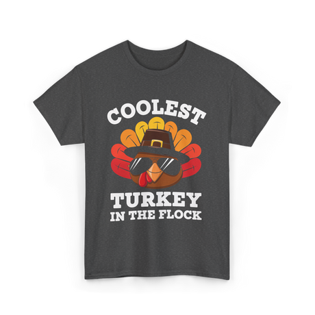 Coolest Turkey Thanksgiving Turkey T-Shirt - Dark Heather