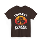 Coolest Turkey Thanksgiving Turkey T-Shirt - Dark Chocolate