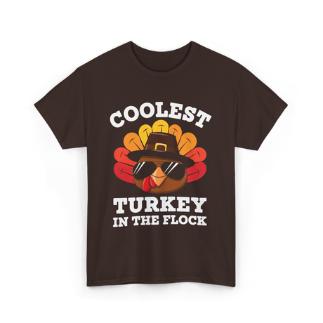 Coolest Turkey Thanksgiving Turkey T-Shirt - Dark Chocolate