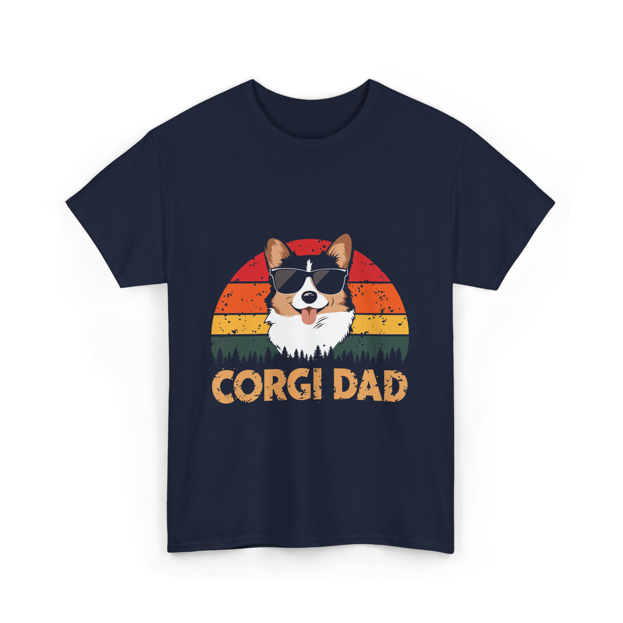 Corgi Dad Corgi Dog T-Shirt - Navy