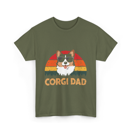 Corgi Dad Corgi Dog T-Shirt - Military Green