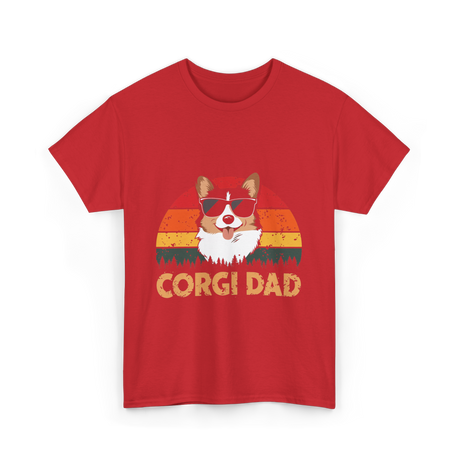 Corgi Dad Corgi Dog T-Shirt - Red