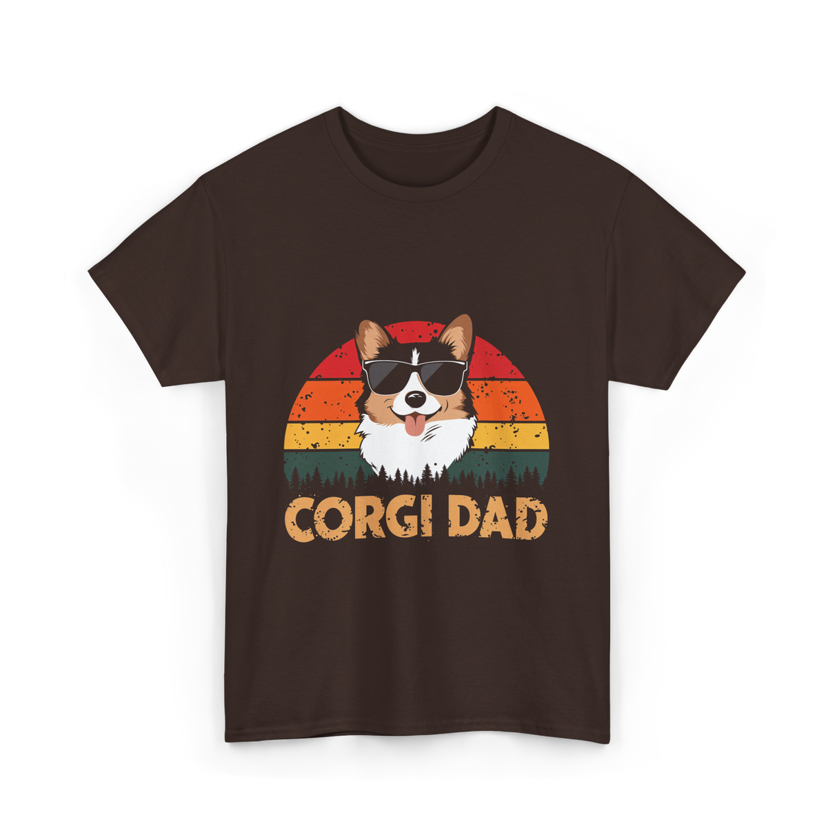 Corgi Dad Corgi Dog T-Shirt - Dark Chocolate