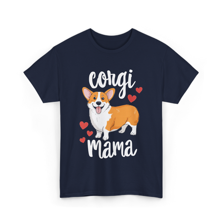 Corgi Mama Corgi Dog T-Shirt - Navy