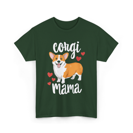 Corgi Mama Corgi Dog T-Shirt - Forest Green