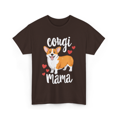 Corgi Mama Corgi Dog T-Shirt - Dark Chocolate