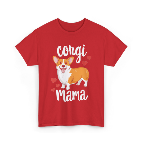 Corgi Mama Corgi Dog T-Shirt - Red