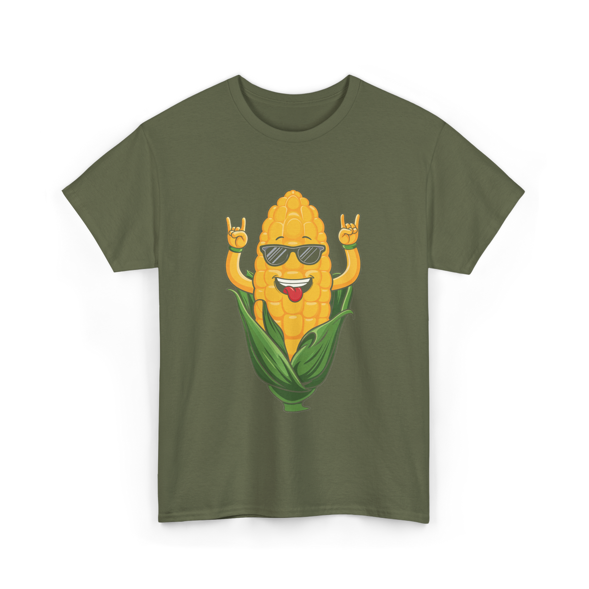 Corn On The Cob Corn Lover T-Shirt - Military Green