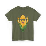 Corn On The Cob Corn Lover T-Shirt - Military Green