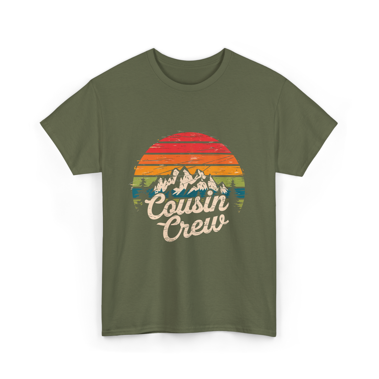 Cousin Crew Camping Adventure T-Shirt - Military Green