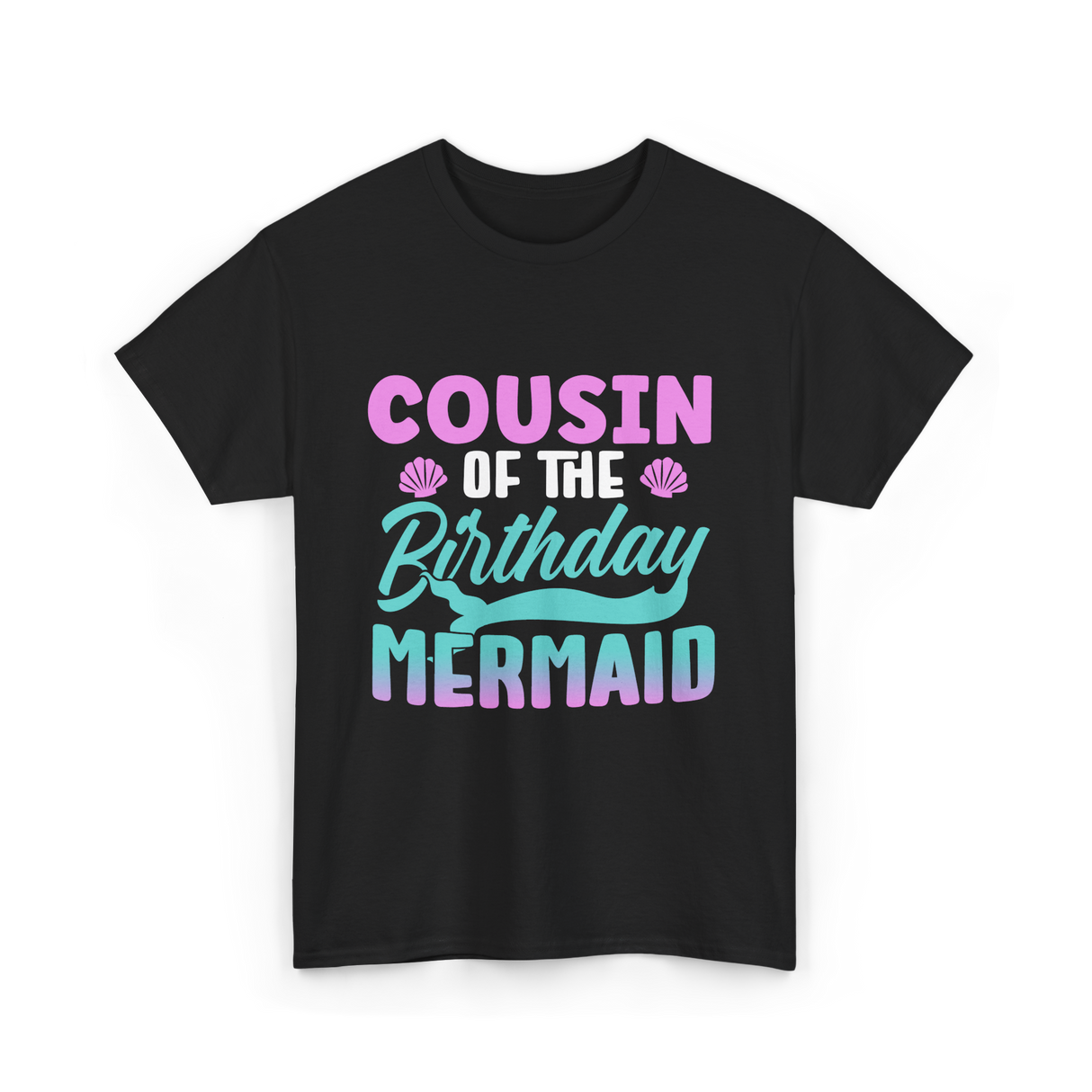 Cousin Mermaid Party T-Shirt - Black