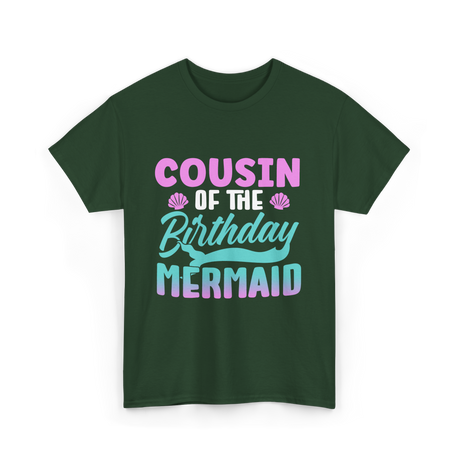 Cousin Mermaid Party T-Shirt - Forest Green