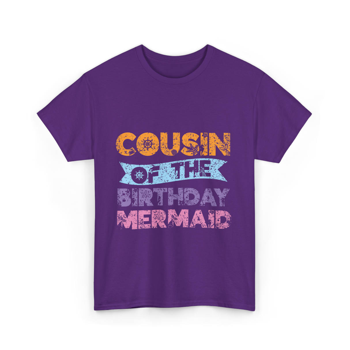 Cousin of the Birthday Mermaid T-Shirt - Purple