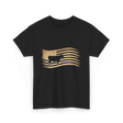 Cow American Flag Vintage Look T-Shirt - Black