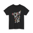 Cow with Lights Christmas T-Shirt - Black