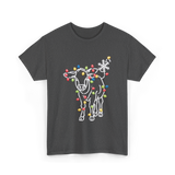 Cow with Lights Christmas T-Shirt - Dark Heather