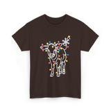 Cow with Lights Christmas T-Shirt - Dark Chocolate