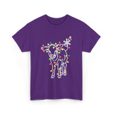 Cow with Lights Christmas T-Shirt - Purple