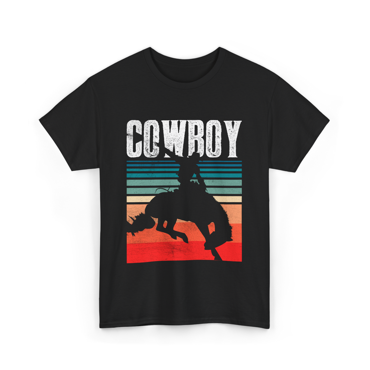 Cowboy Cowboying Western Rodeo T-Shirt - Black