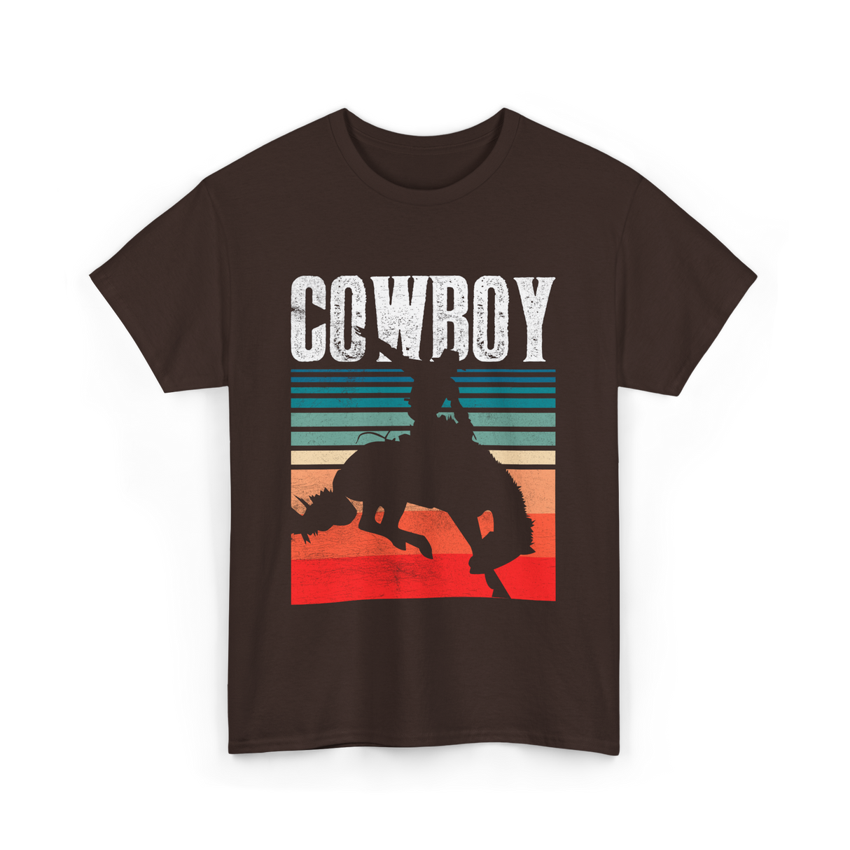 Cowboy Cowboying Western Rodeo T-Shirt - Dark Chocolate